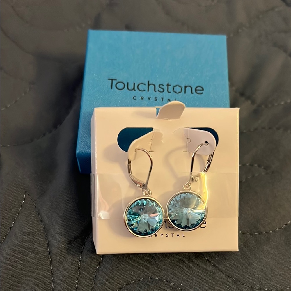 Touchstone Crystal Blue Earrings - Picture 3 of 3